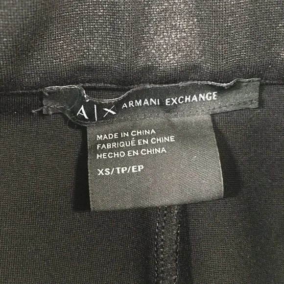 Armani Exchange Ponte Black Stretch Back Leg Zip Leggings - Women’s XS - Picture 13 of 15